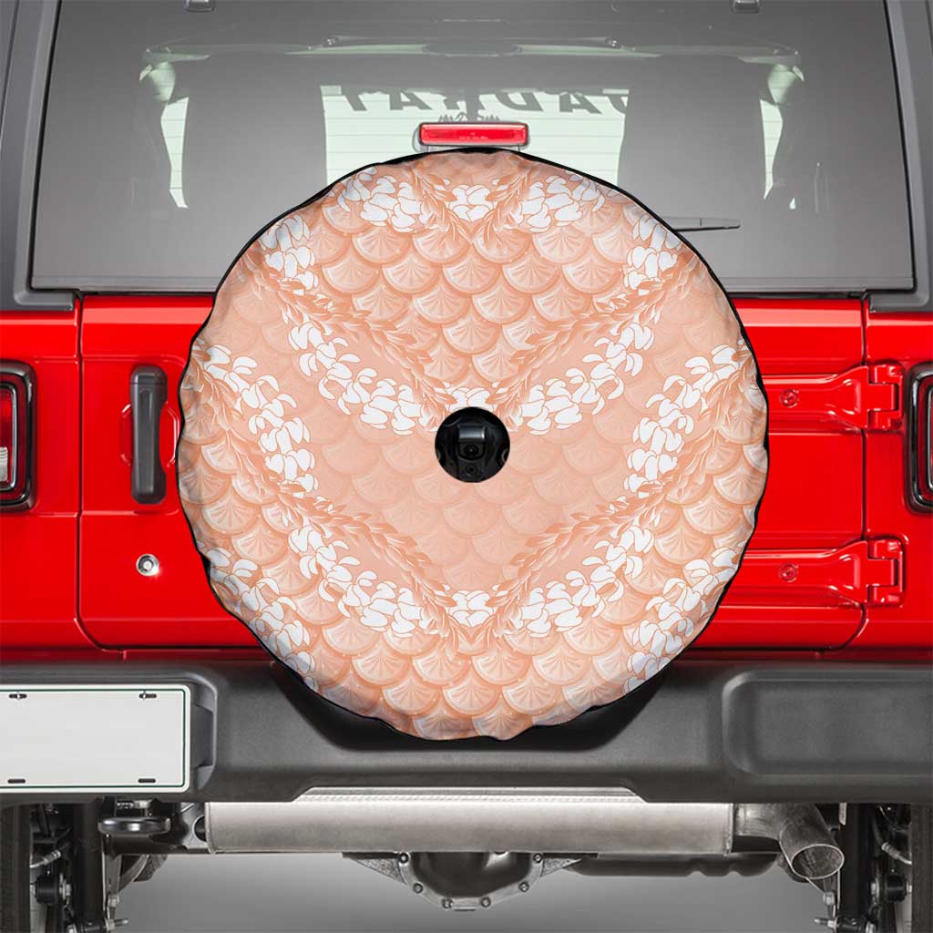 Apricot Mermaid Puakenikeni Maile Lei Spare Tire Cover