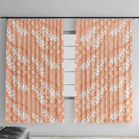 Apricot Mermaid Puakenikeni Maile Lei Window Curtain
