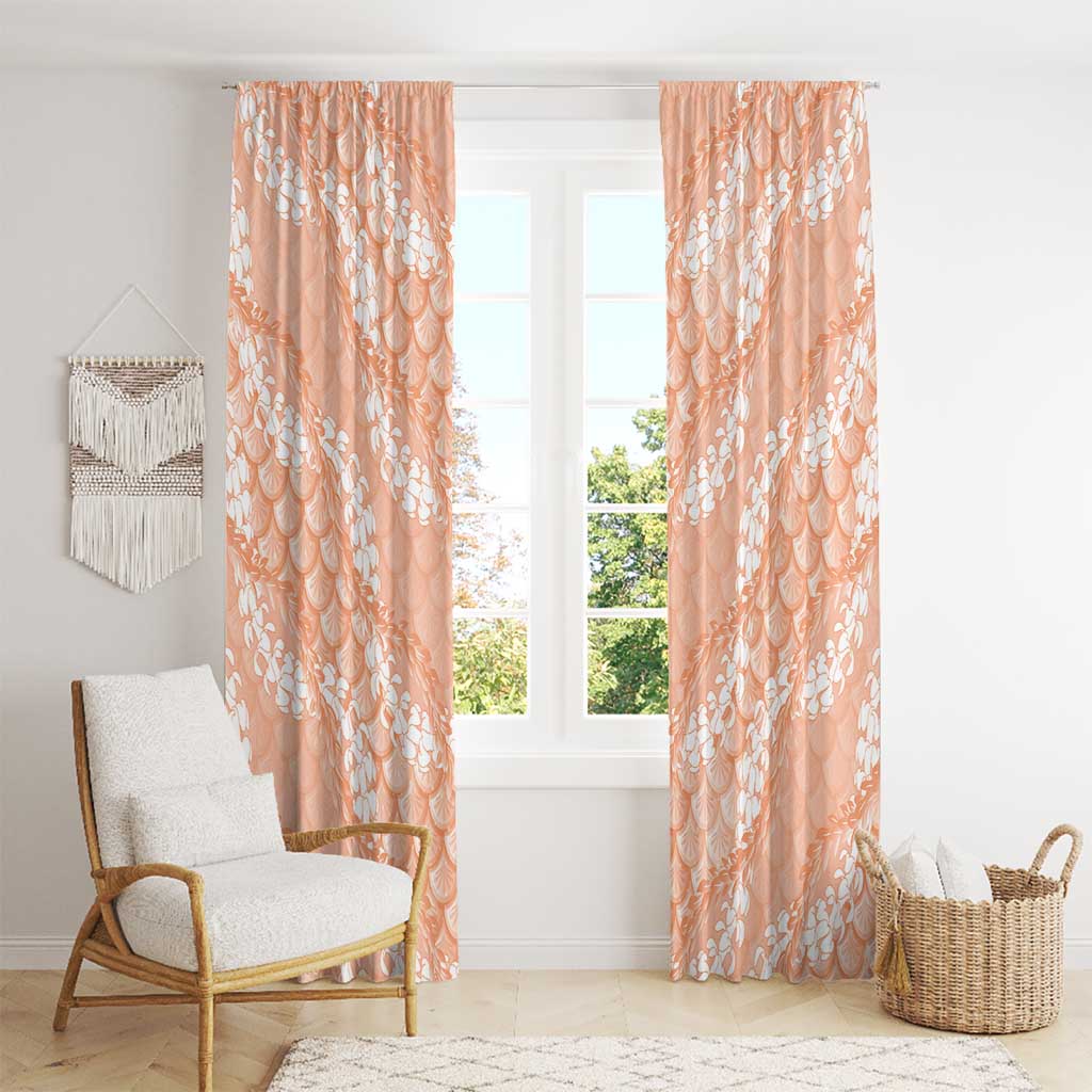 Apricot Mermaid Puakenikeni Maile Lei Window Curtain