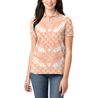 Apricot Mermaid Puakenikeni Maile Lei Women Polo Shirt