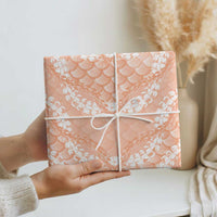 Apricot Mermaid Puakenikeni Maile Lei Wrapping Paper