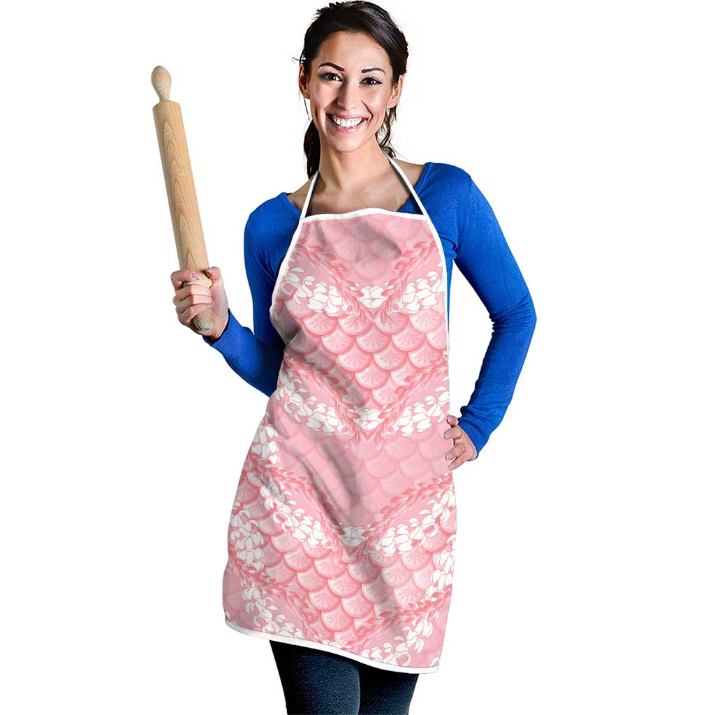 Soft Pink Mermaid Puakenikeni Maile Lei Apron