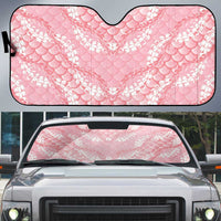 Soft Pink Mermaid Puakenikeni Maile Lei Auto Sun Shade