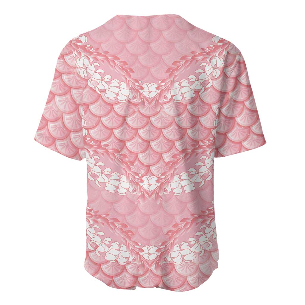 Soft Pink Mermaid Puakenikeni Maile Lei Baseball Jersey