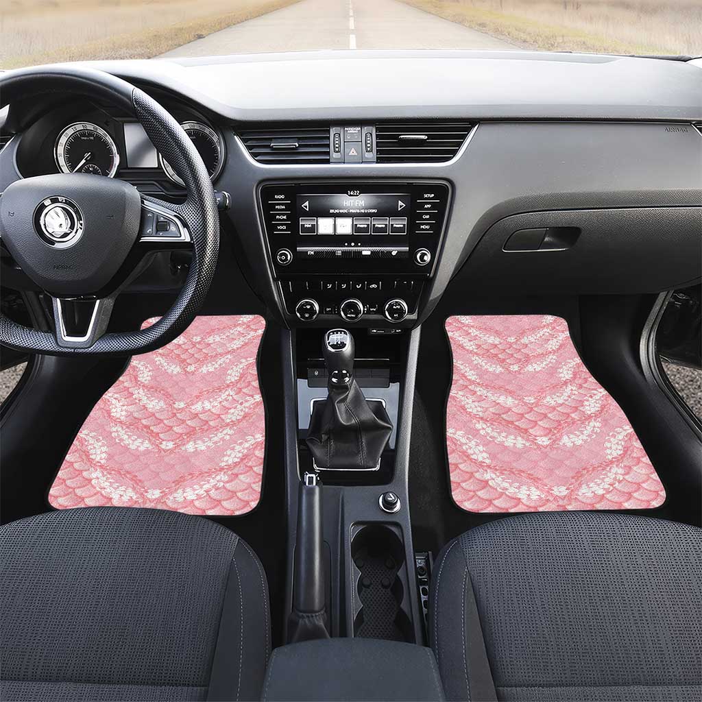 Soft Pink Mermaid Puakenikeni Maile Lei Car Mats