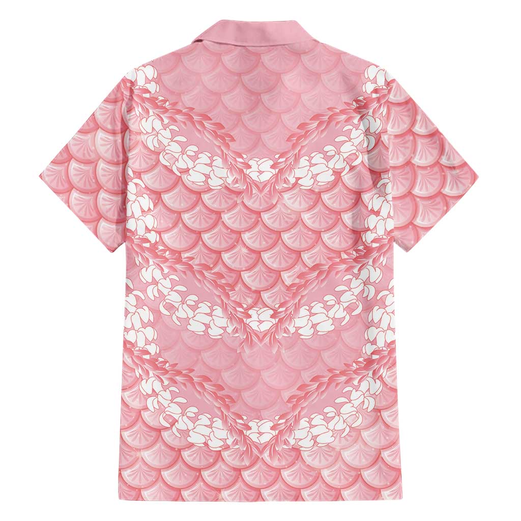 Soft Pink Mermaid Puakenikeni Maile Lei Family Matching Mermaid Dress and Hawaiian Shirt LT01 - Polynesian Pride