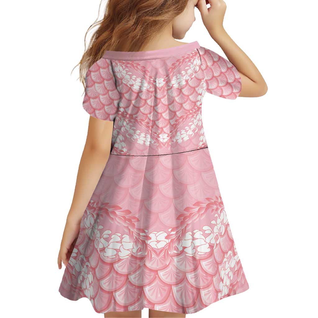 Soft Pink Mermaid Puakenikeni Maile Lei Family Matching Off Shoulder Maxi Dress and Hawaiian Shirt LT01 - Polynesian Pride