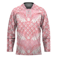 Soft Pink Mermaid Puakenikeni Maile Lei Hockey Jersey
