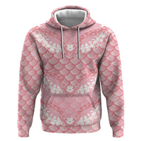 Soft Pink Mermaid Puakenikeni Maile Lei Hoodie