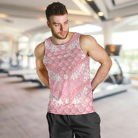 Soft Pink Mermaid Puakenikeni Maile Lei Men Tank Top