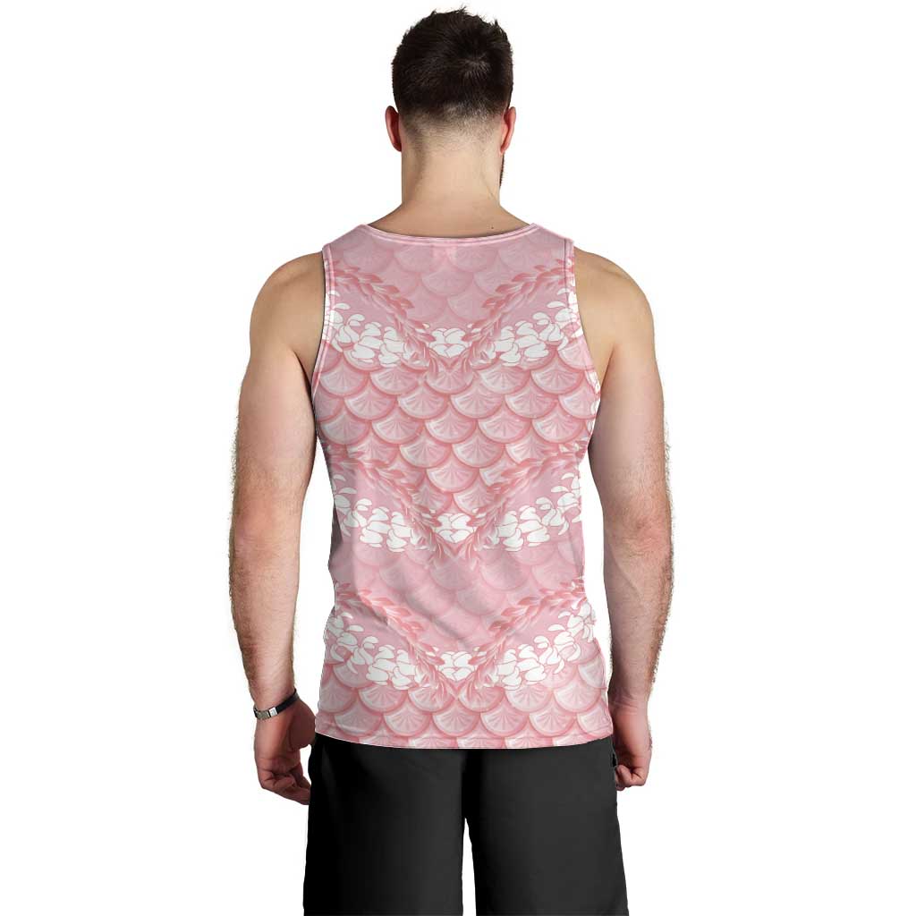 Soft Pink Mermaid Puakenikeni Maile Lei Men Tank Top