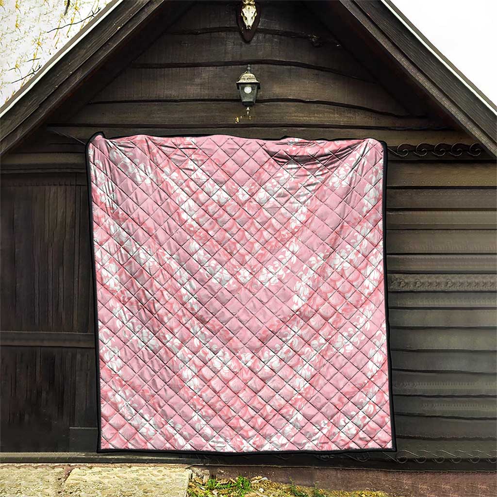 Soft Pink Mermaid Puakenikeni Maile Lei Quilt
