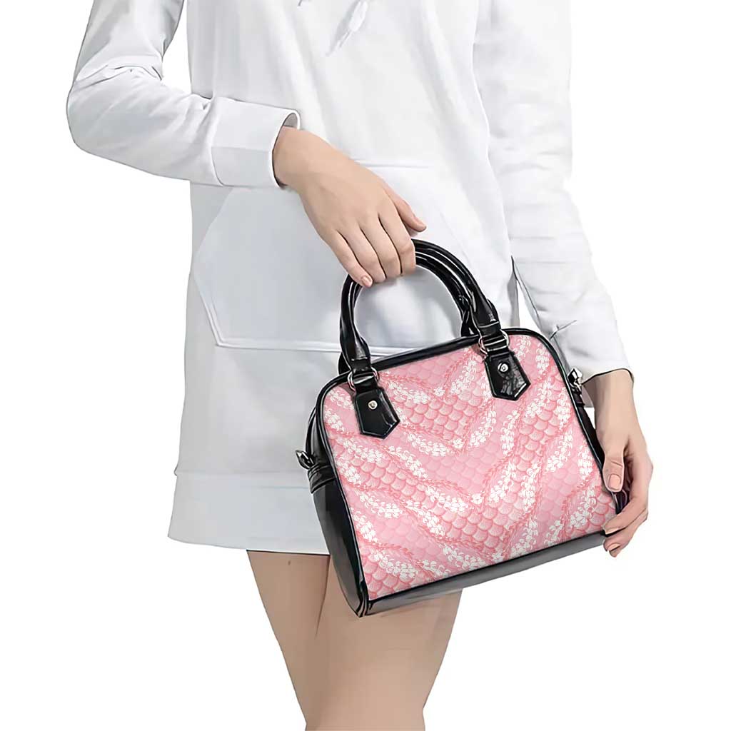 Soft Pink Mermaid Puakenikeni Maile Lei Shoulder Handbag