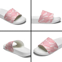 Soft Pink Mermaid Puakenikeni Maile Lei Slide Sandals