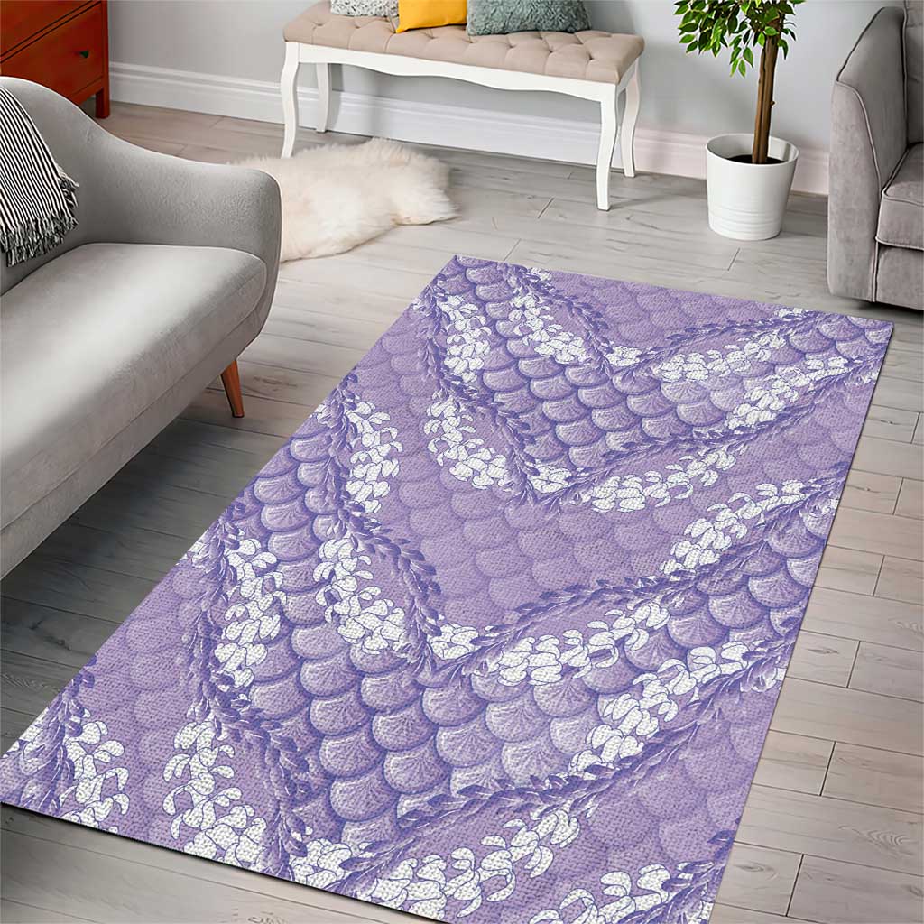 Lilac Mermaid Puakenikeni Maile Lei Area Rug