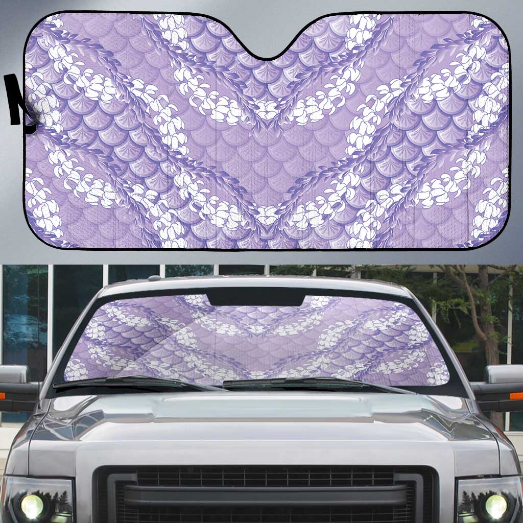 Lilac Mermaid Puakenikeni Maile Lei Auto Sun Shade
