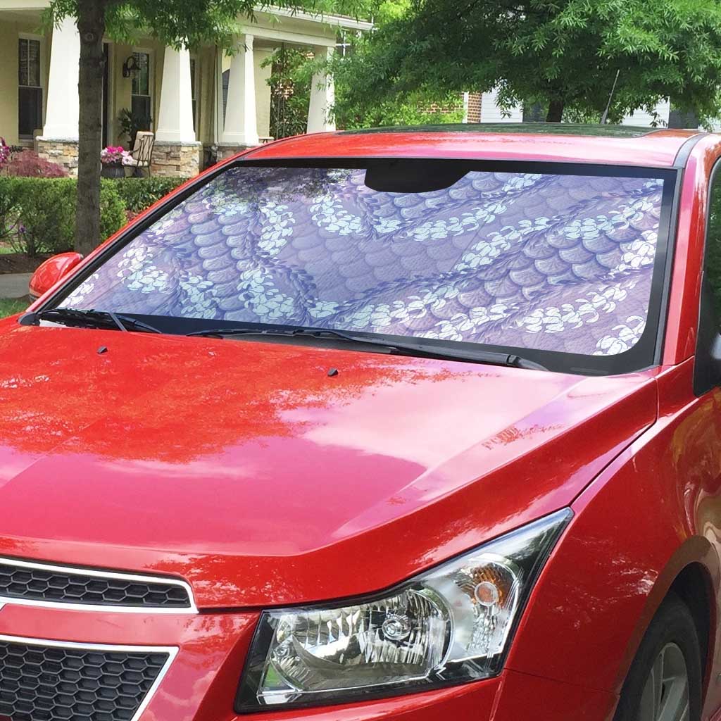Lilac Mermaid Puakenikeni Maile Lei Auto Sun Shade