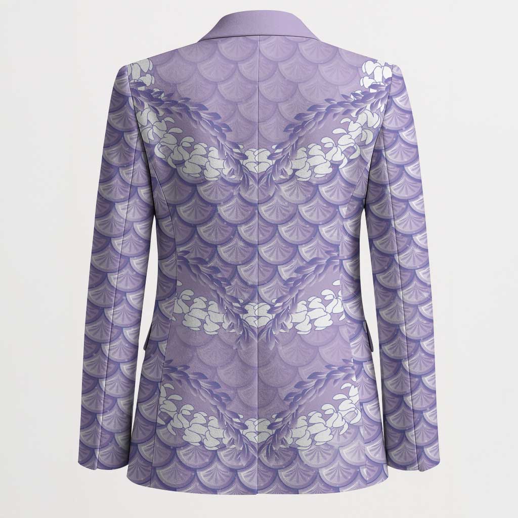 Lilac Mermaid Puakenikeni Maile Lei Blazer
