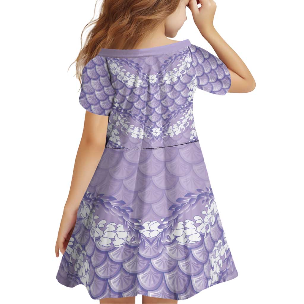 Lilac Mermaid Puakenikeni Maile Lei Family Matching Off The Shoulder Long Sleeve Dress and Hawaiian Shirt LT01 - Polynesian Pride