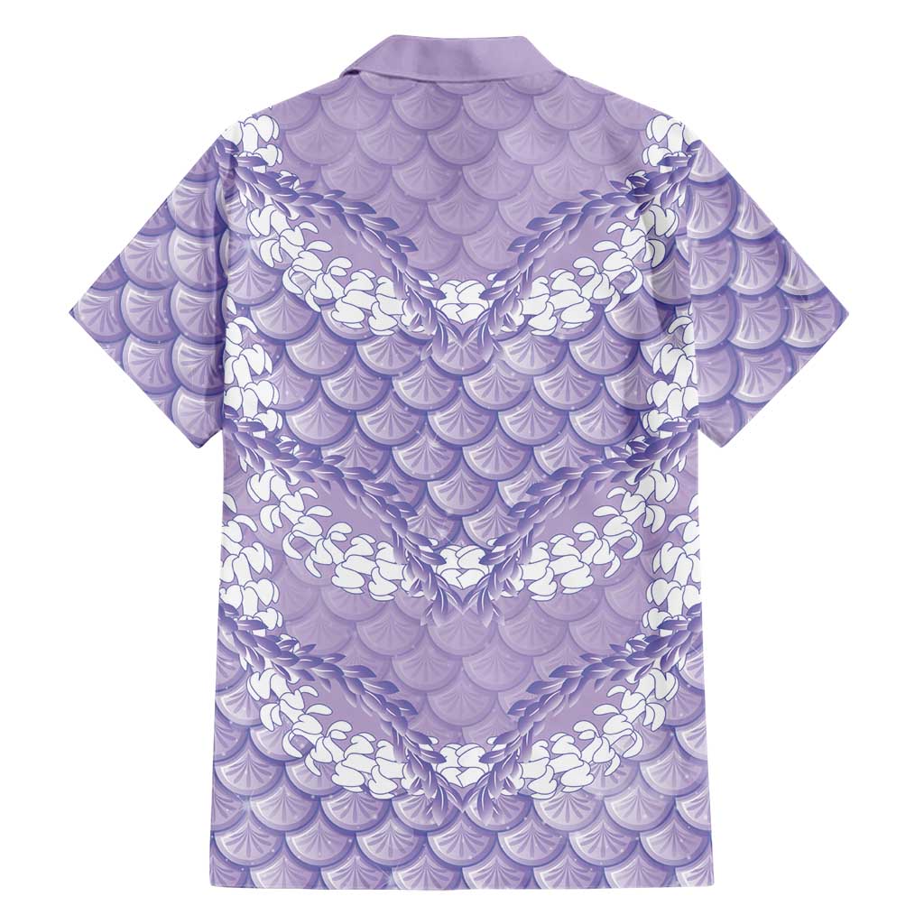 Lilac Mermaid Puakenikeni Maile Lei Family Matching Off Shoulder Short Dress and Hawaiian Shirt LT01 - Polynesian Pride