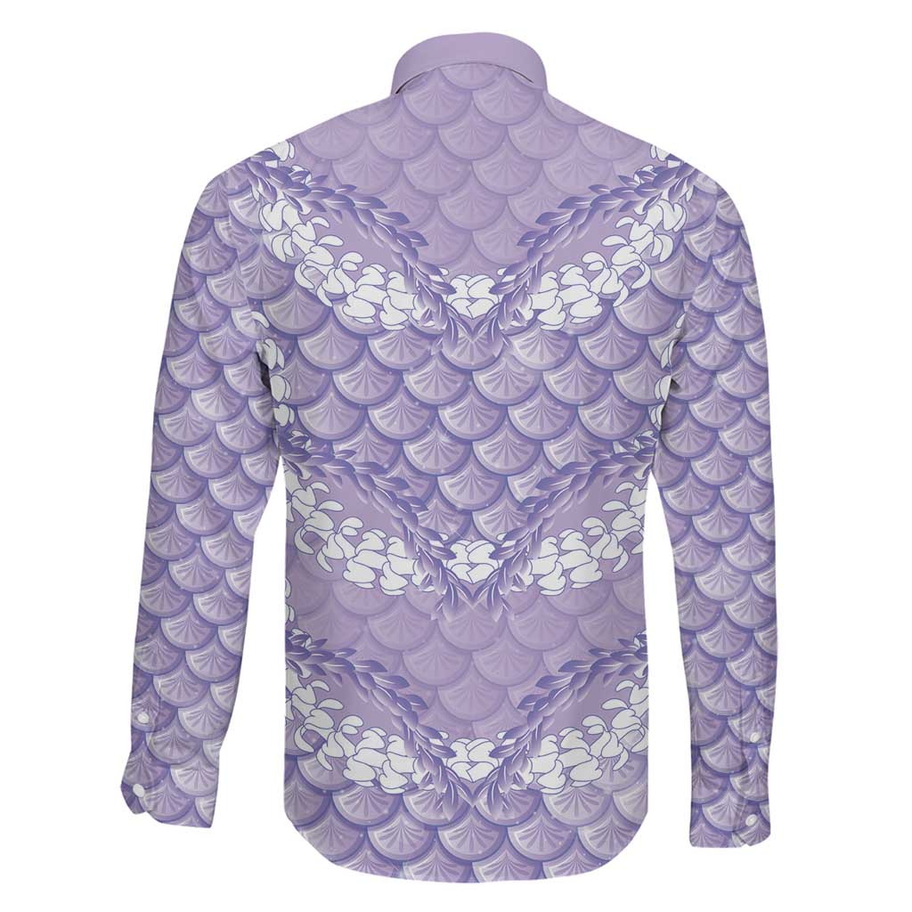 Lilac Mermaid Puakenikeni Maile Lei Family Matching Short Sleeve Bodycon Dress and Hawaiian Shirt LT01 - Polynesian Pride