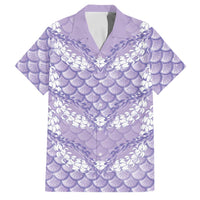 Lilac Mermaid Puakenikeni Maile Lei Family Matching Summer Maxi Dress and Hawaiian Shirt LT01 Dad's Shirt - Short Sleeve Purple - Polynesian Pride