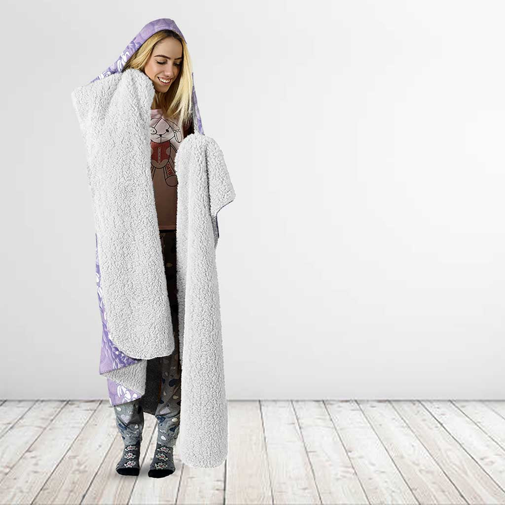 Lilac Mermaid Puakenikeni Maile Lei Hooded Blanket