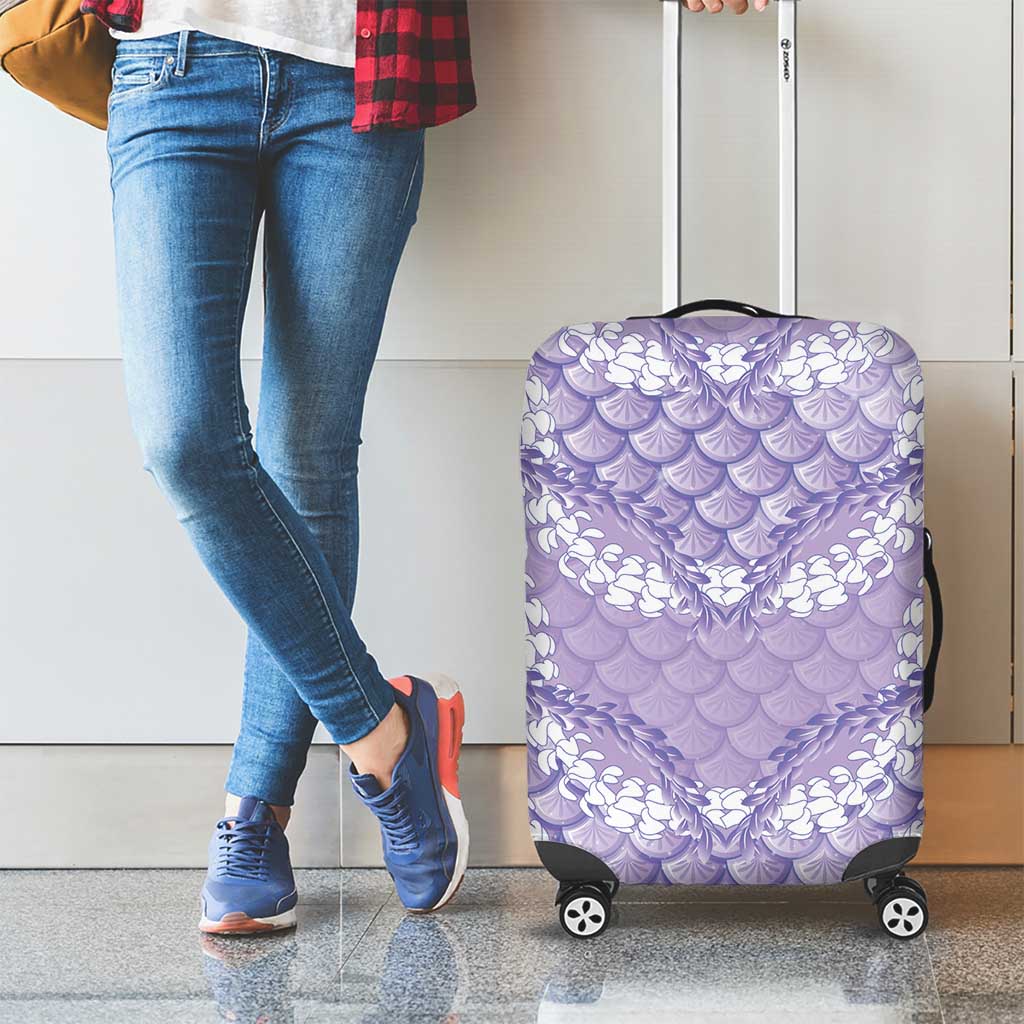 Lilac Mermaid Puakenikeni Maile Lei Luggage Cover
