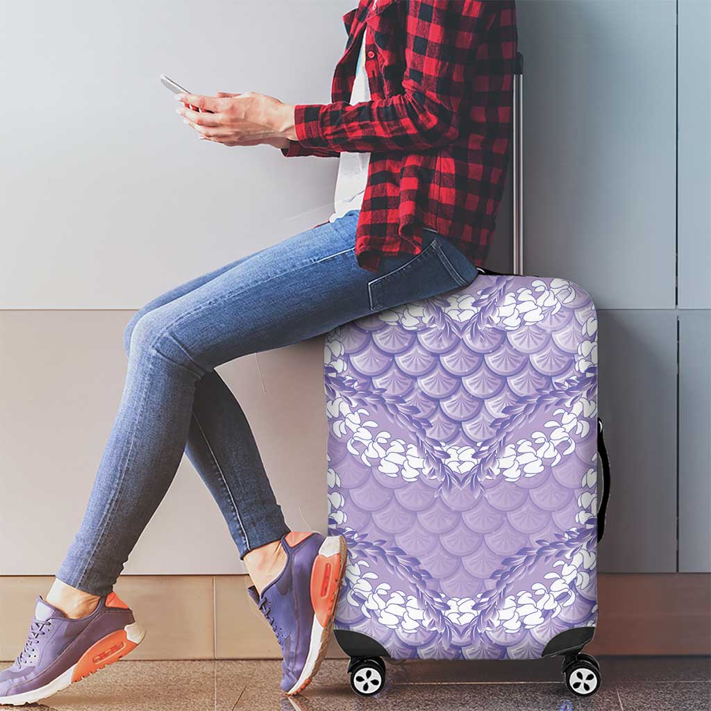 Lilac Mermaid Puakenikeni Maile Lei Luggage Cover