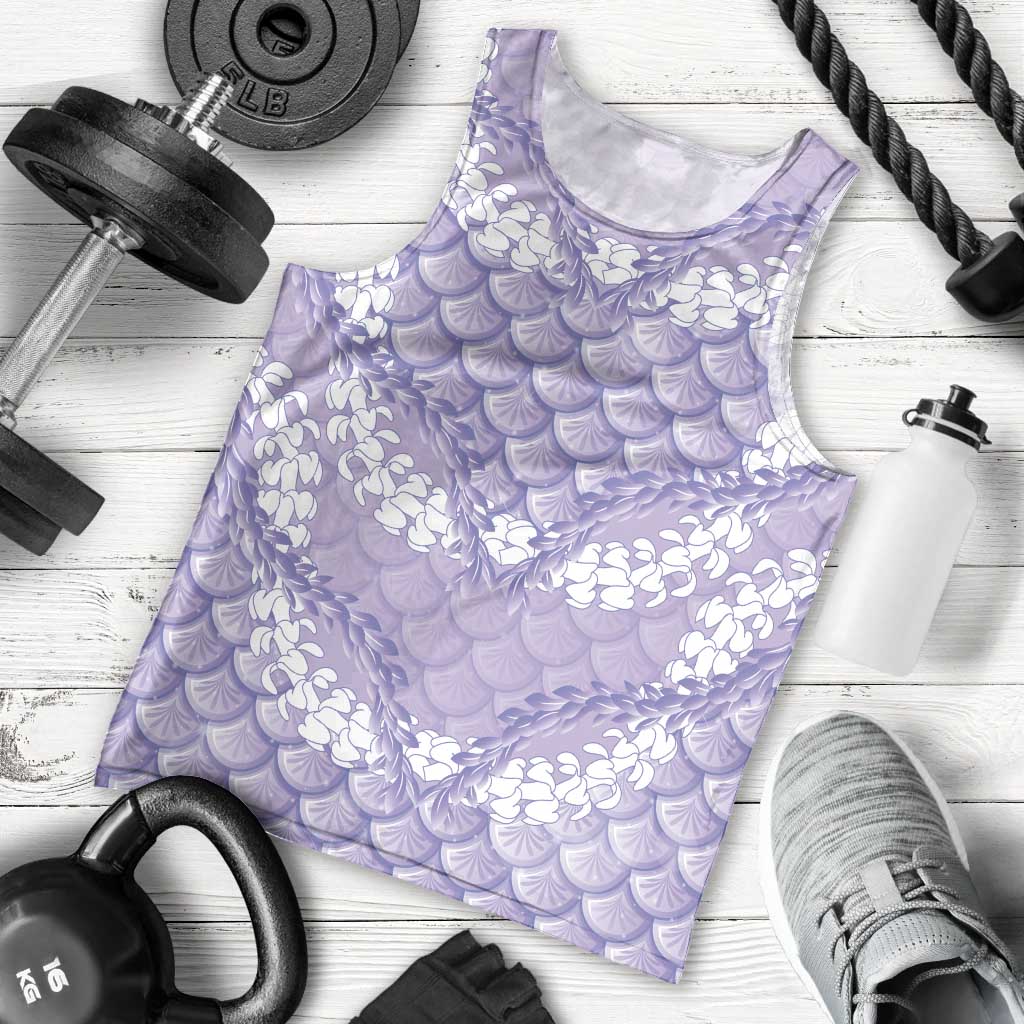 Lilac Mermaid Puakenikeni Maile Lei Men Tank Top