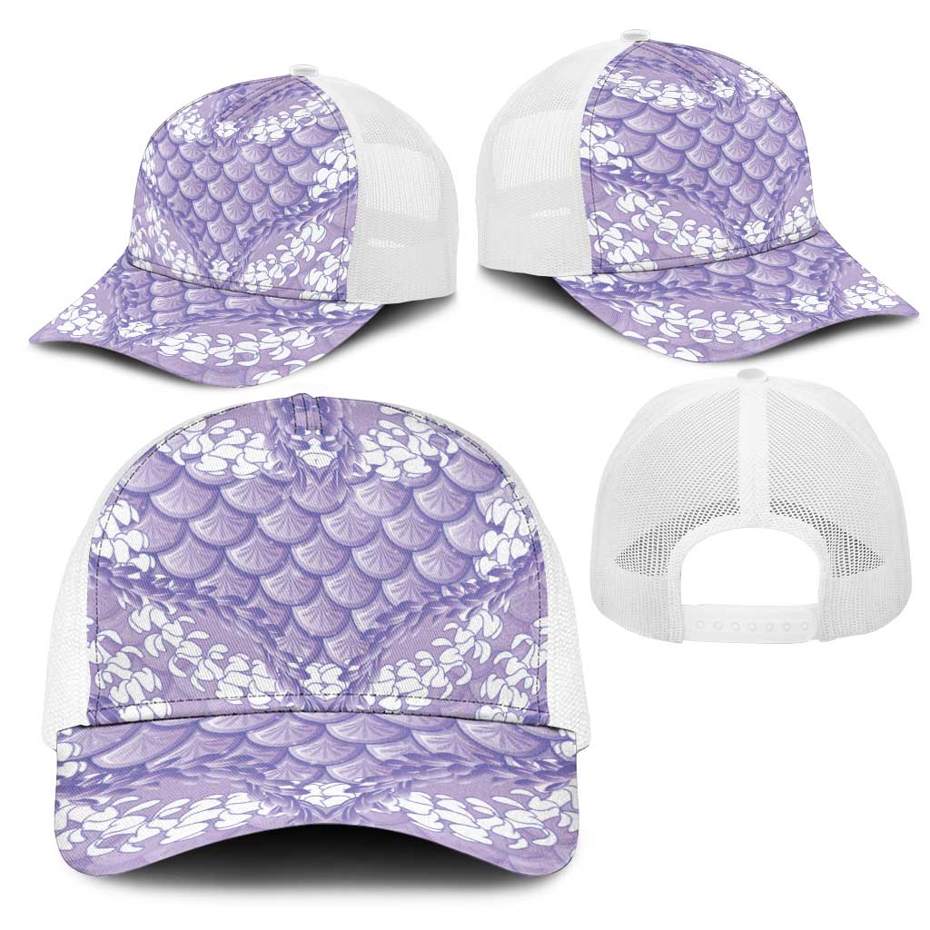 Lilac Mermaid Puakenikeni Maile Lei Mesh Trucker Cap