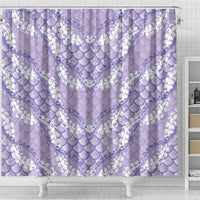 Lilac Mermaid Puakenikeni Maile Lei Shower Curtain