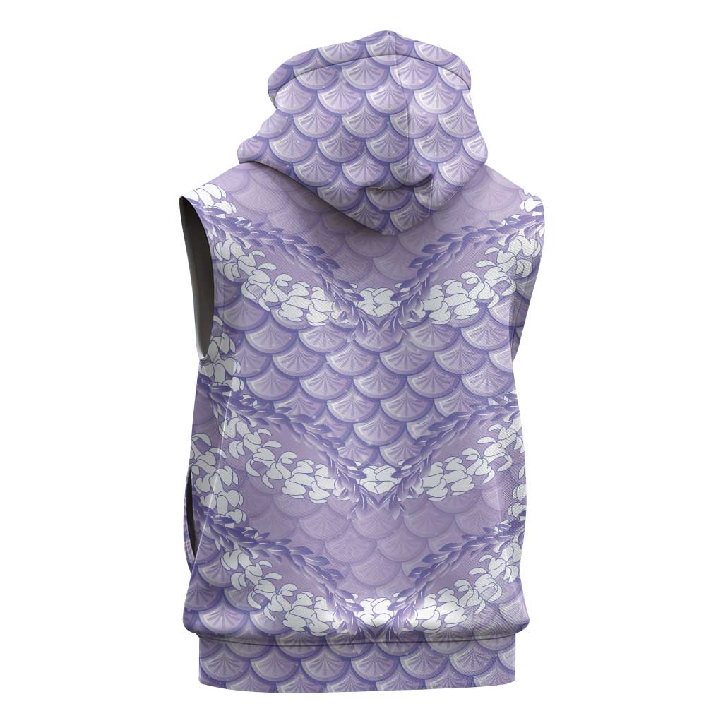 Lilac Mermaid Puakenikeni Maile Lei Sleeveless Zip Hoodie
