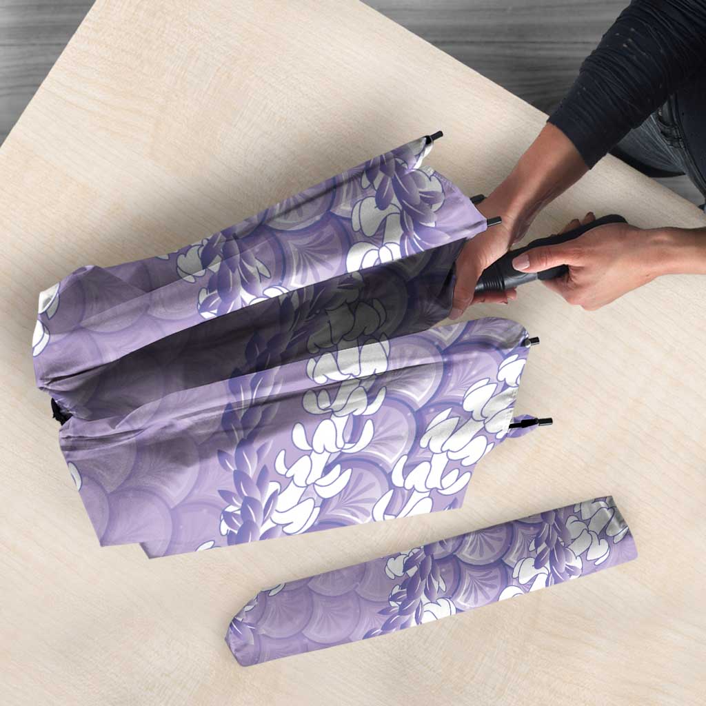Lilac Mermaid Puakenikeni Maile Lei Umbrella
