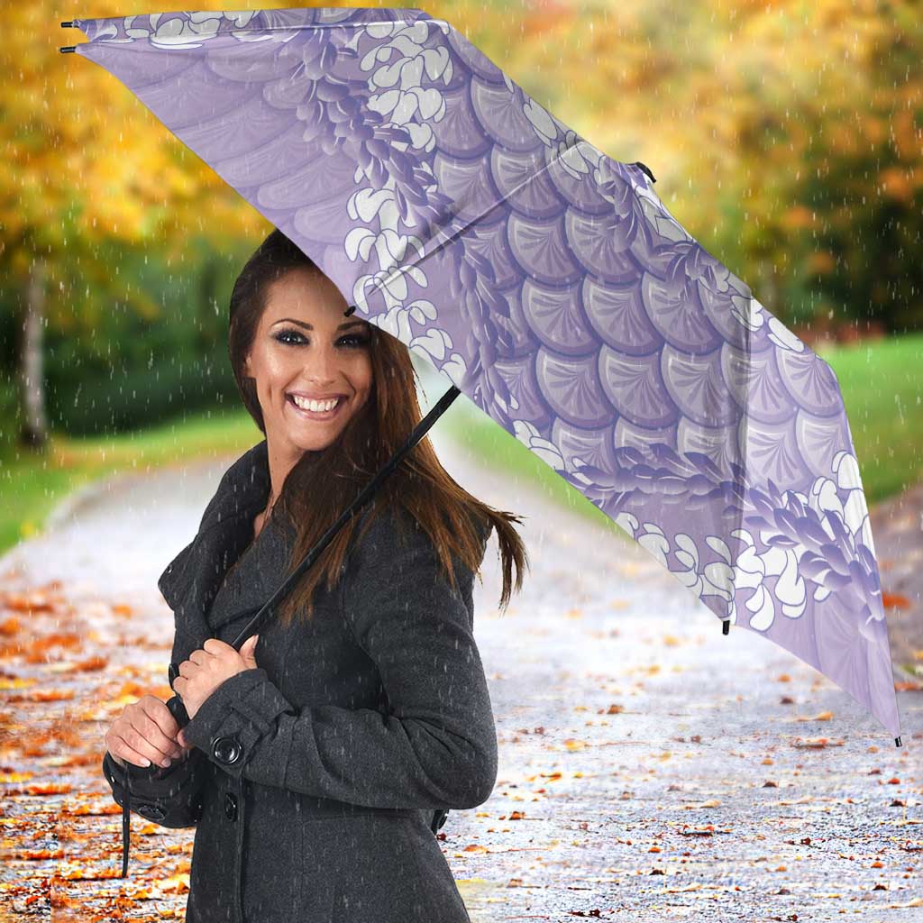 Lilac Mermaid Puakenikeni Maile Lei Umbrella