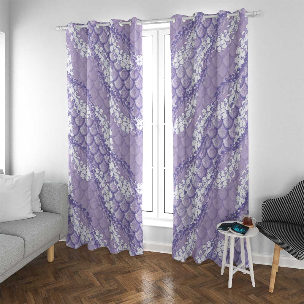 Lilac Mermaid Puakenikeni Maile Lei Window Curtain