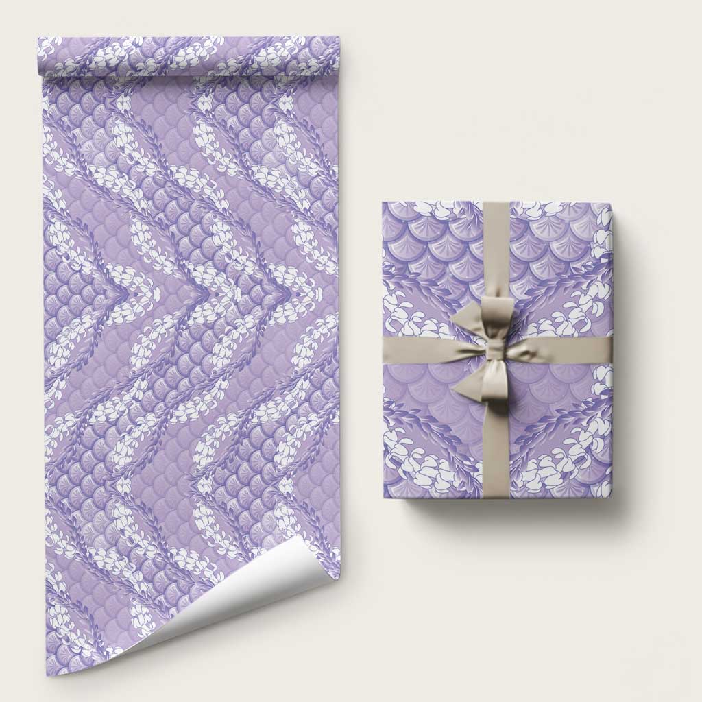 Lilac Mermaid Puakenikeni Maile Lei Wrapping Paper