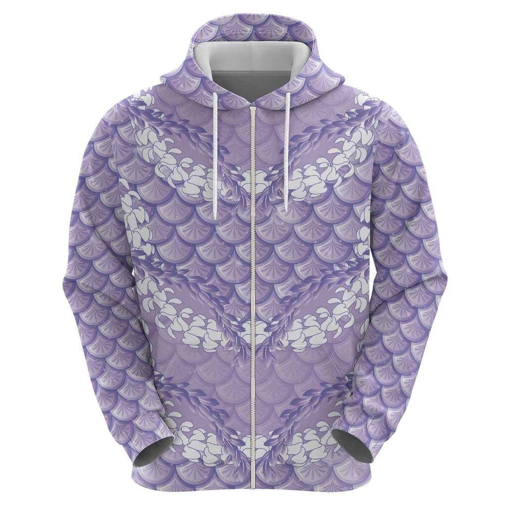 Lilac Mermaid Puakenikeni Maile Lei Zip Hoodie