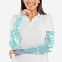Light Turquoise Mermaid Puakenikeni Maile Lei Arm Sleeves