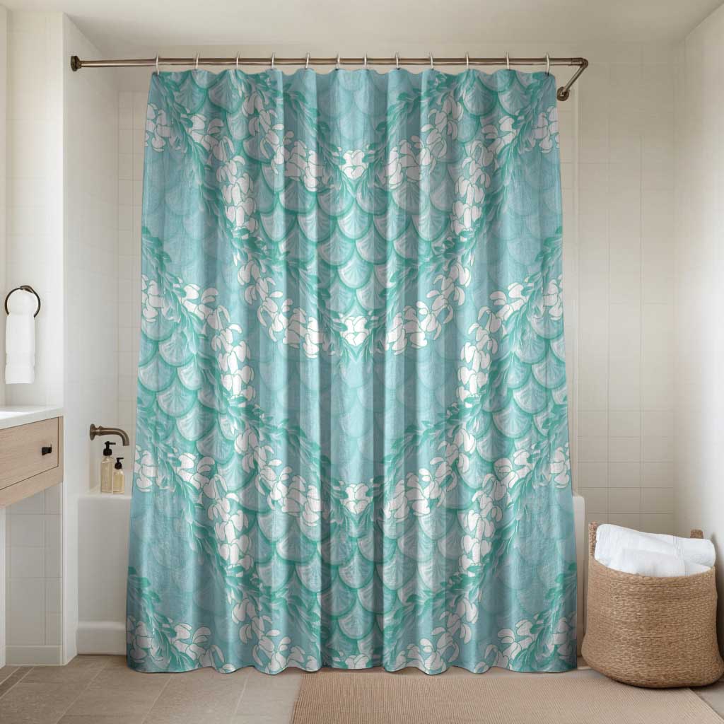 Light Turquoise Mermaid Puakenikeni Maile Lei Bathroom Set