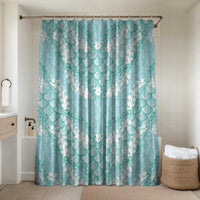 Light Turquoise Mermaid Puakenikeni Maile Lei Bathroom Set