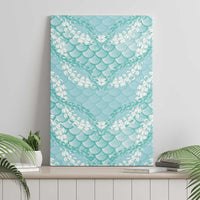 Light Turquoise Mermaid Puakenikeni Maile Lei Canvas Wall Art