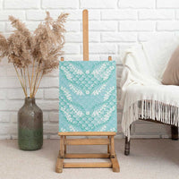 Light Turquoise Mermaid Puakenikeni Maile Lei Canvas Wall Art
