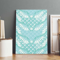 Light Turquoise Mermaid Puakenikeni Maile Lei Canvas Wall Art
