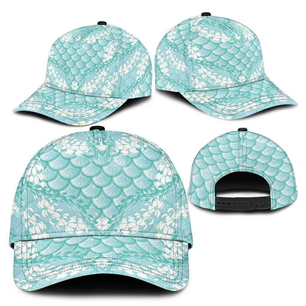 Light Turquoise Mermaid Puakenikeni Maile Lei Classic Cap