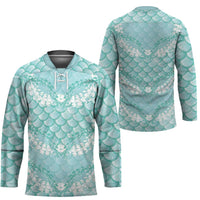 Light Turquoise Mermaid Puakenikeni Maile Lei Hockey Jersey