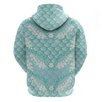 Light Turquoise Mermaid Puakenikeni Maile Lei Hoodie