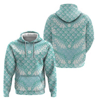 Light Turquoise Mermaid Puakenikeni Maile Lei Hoodie