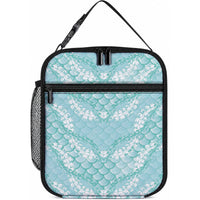 Light Turquoise Mermaid Puakenikeni Maile Lei Lunch Bag LT01 10.2 × 8.3 × 4.3 inch Turquoise - Polynesian Pride