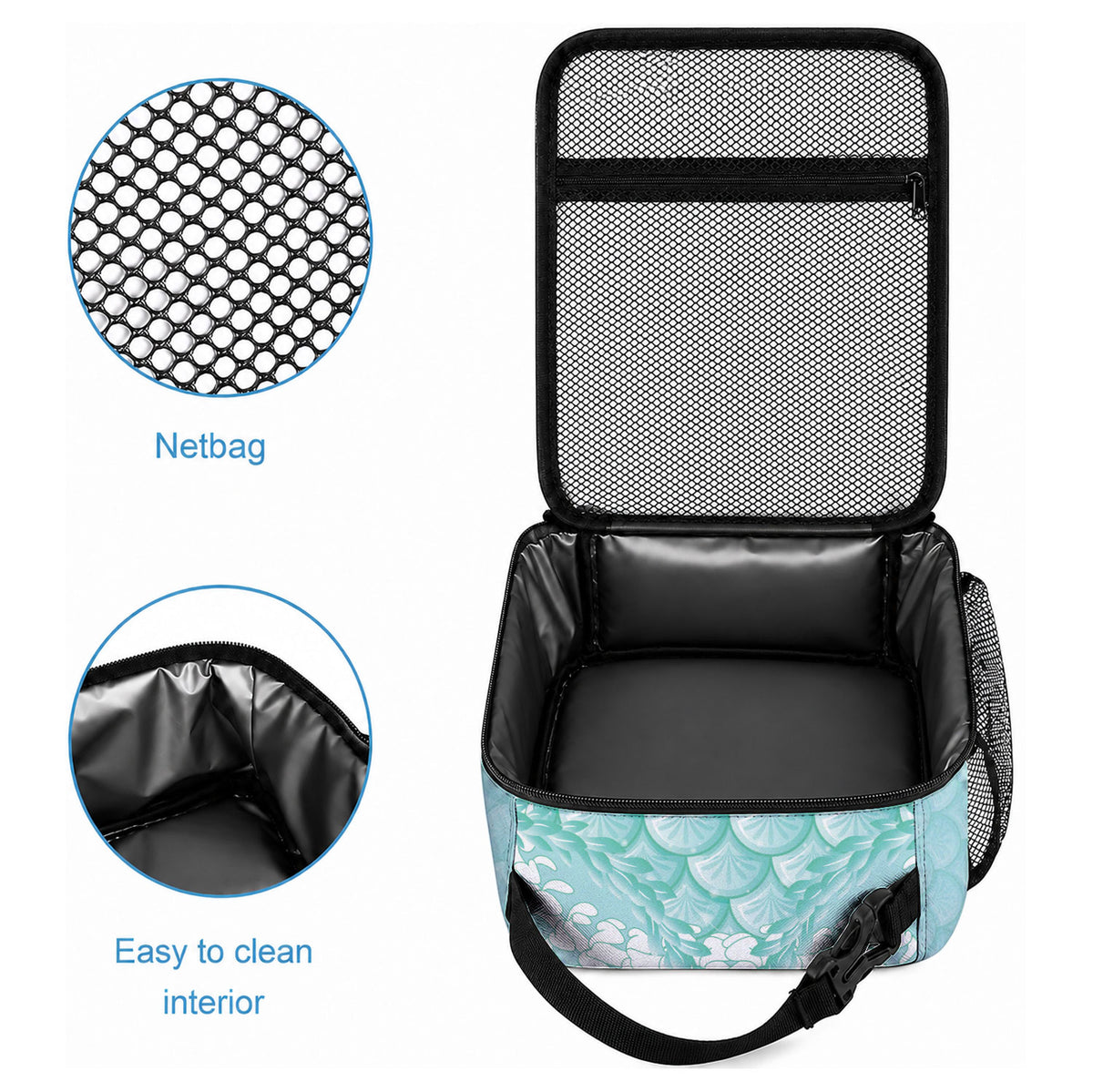 Light Turquoise Mermaid Puakenikeni Maile Lei Lunch Bag LT01 - Polynesian Pride